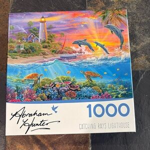 New sealed! Catching Rays Lighthouse by Abraham Hunter 1000 Piece Puzzle CraZArt